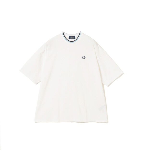 BEAMS「【別注】オーバーサイズ ティップライン ピケ Tシャツ」|Tシャツ・カットソー|WHITE