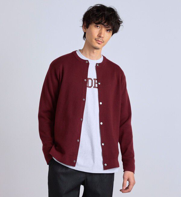 SHIPS any「SHIPS any: 〈手洗い可能〉 ミラノリブ クルーネック カーディガン 24SS◇」|カーディガン|ワイン