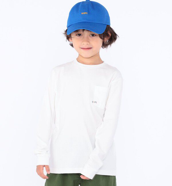 SHIPS KIDS「【WEB限定】SHIPS KIDS:100～160cm / ＜家族おそろい＞SHIPS マイクロロゴ ロングスリーブ TEE」|Tシャツ・カットソー|