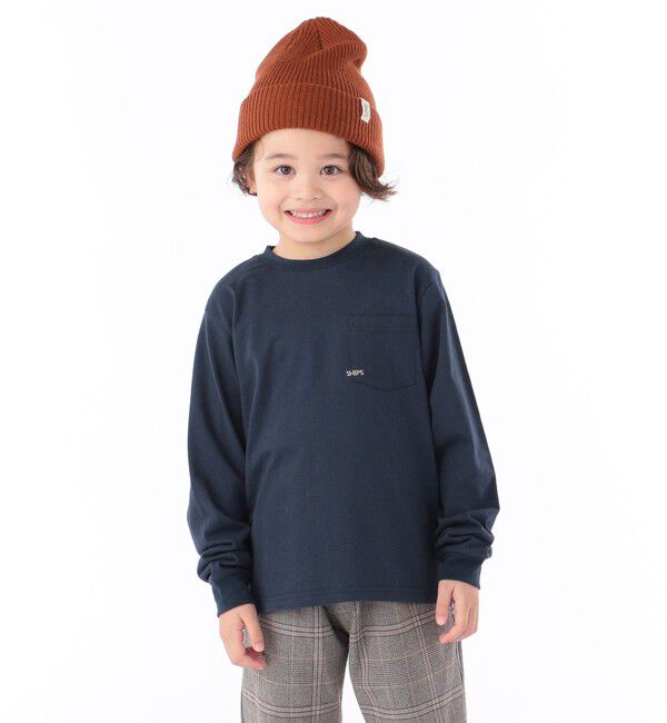 SHIPS KIDS「【WEB限定】SHIPS KIDS:100～160cm / ＜家族おそろい＞SHIPS マイクロロゴ ロングスリーブ TEE」|Tシャツ・カットソー|