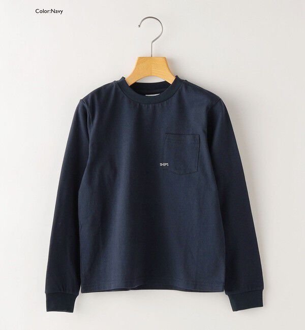 SHIPS KIDS「【WEB限定】SHIPS KIDS:100～160cm / ＜家族おそろい＞SHIPS マイクロロゴ ロングスリーブ TEE」|Tシャツ・カットソー|