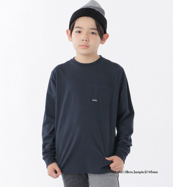SHIPS KIDS「【WEB限定】SHIPS KIDS:100～160cm / ＜家族おそろい＞SHIPS マイクロロゴ ロングスリーブ TEE」|Tシャツ・カットソー|
