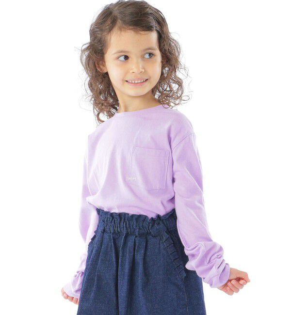 SHIPS KIDS「【WEB限定】SHIPS KIDS:100～160cm / ＜家族おそろい＞SHIPS マイクロロゴ ロングスリーブ TEE」|Tシャツ・カットソー|ラベンダー