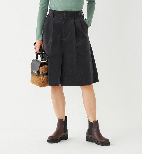 SHIPS Colors 「SHIPS Colors:〈洗濯機可能〉ストレッチ コーデュロイ キュロット」|キュロット|ダークグレー