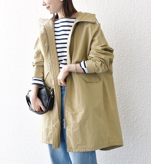 SHIPS any「SHIPS any:〈洗濯機可能〉オーバー フーディ ブルゾン コート」|その他|ベージュ