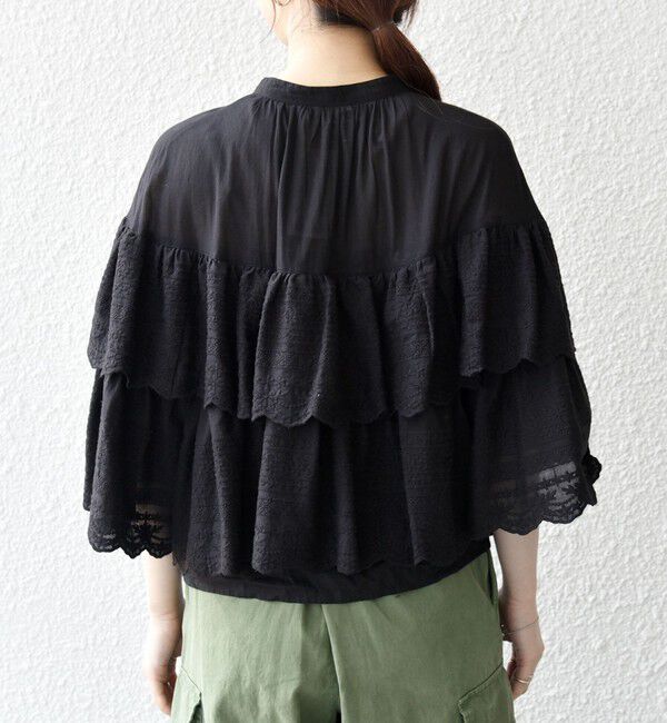 SHIPS any「bon_meur:〈洗濯機可能〉レース ティアード ボリューム ブラウス」|シャツ・ブラウス|