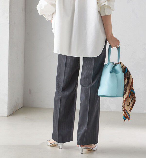 SHIPS for women「〈手洗い可能〉ストライプ ツイル ストレート パンツ」|スラックス|