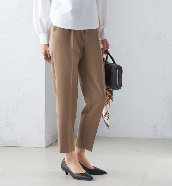 SHIPS for women「〈手洗い可能〉タック テーパード パンツ（セットアップ対応）」|その他|ブラウン