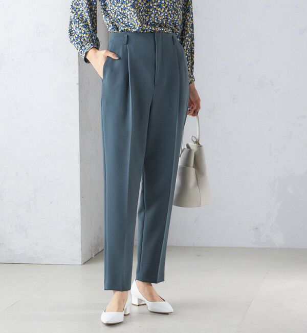 SHIPS for women「〈手洗い可能〉タック テーパード パンツ（セットアップ対応）」|その他|ブルー