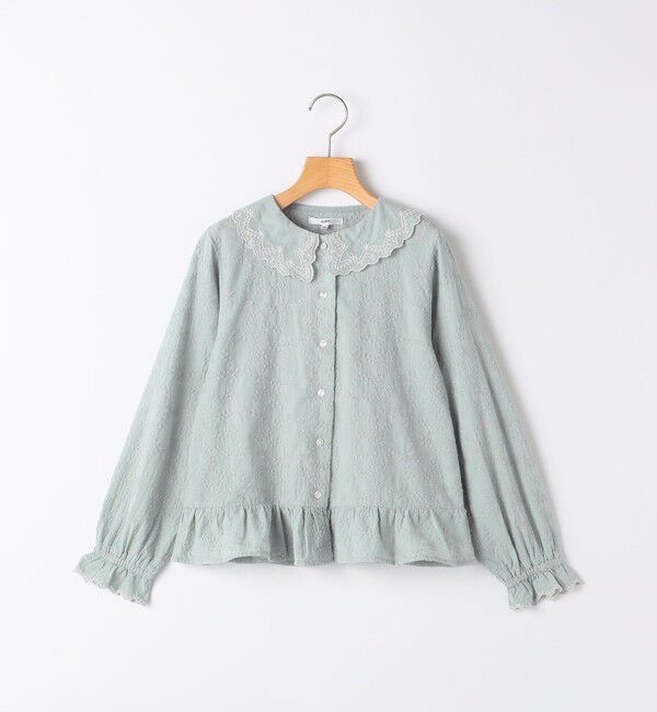 SHIPS KIDS「SHIPS KIDS:140～150cm / 刺繍 カラー ブラウス」|シャツ・ブラウス|