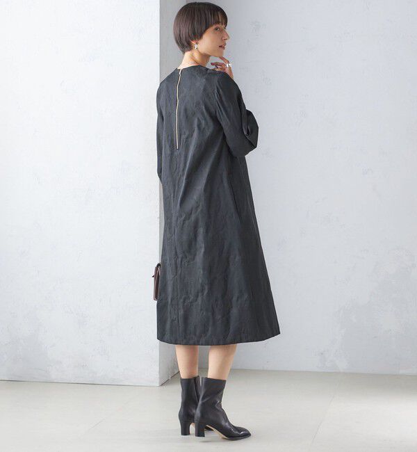 SHIPS for women「〈手洗い可能〉フラワー ジャカード フレア ワンピース」|ワンピース|