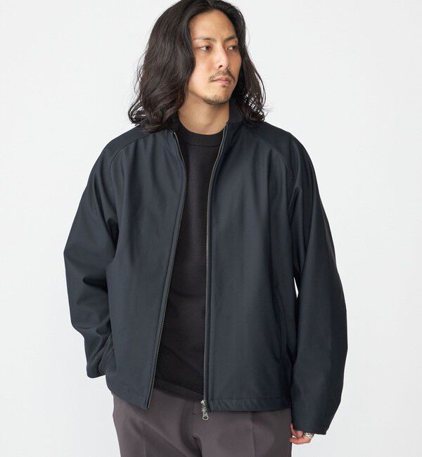 SHIPS「SHIPS:〈洗濯機可能〉ポンチ 裏フリース ストレッチ ブルゾン」|ブルゾン・スタジャン|ブラック