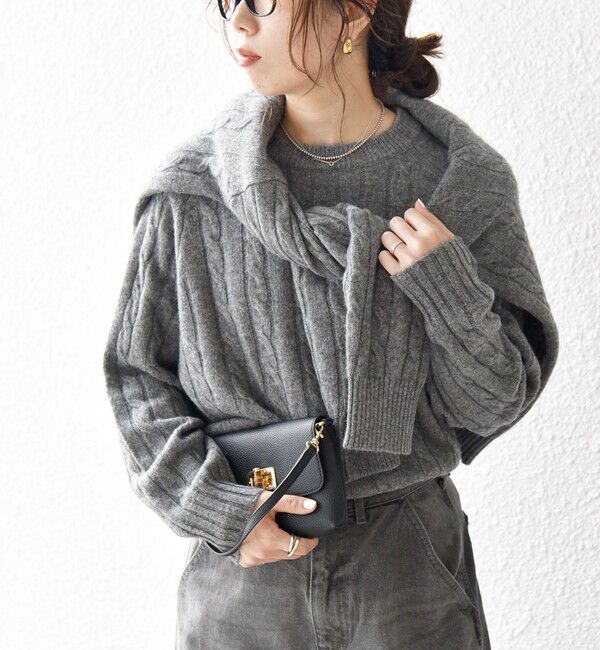 SHIPS any「【WEB限定】SHIPS any:〈手洗い可能〉ヤク ケーブル クルーネック ニット プルオーバー 2」|ニット・セーター|