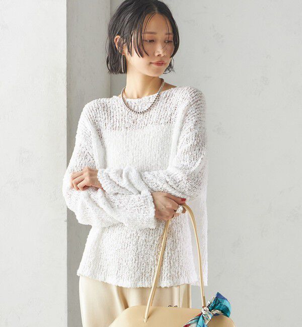 SHIPS for women「〈手洗い可能〉ループヤーン ボートネック プルオーバー」|ニット・セーター|