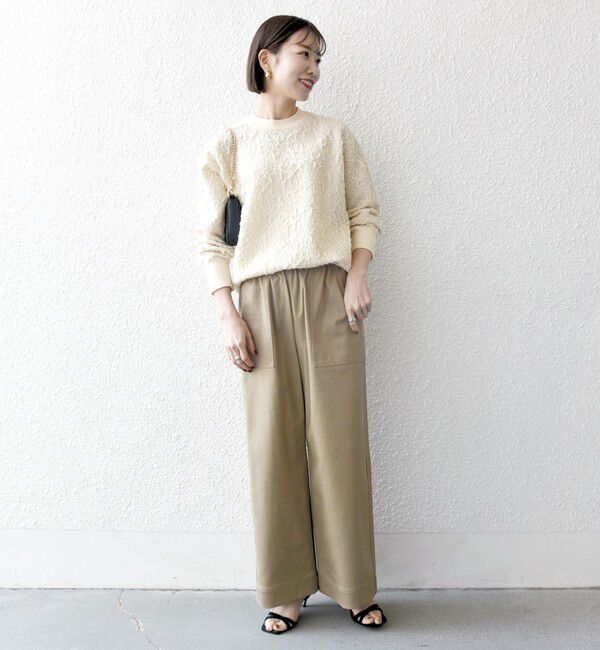 SHIPS any「SHIPS any:〈手洗い可能〉ジャカード バンピー クルーネック プルオーバー」|ニット・セーター|