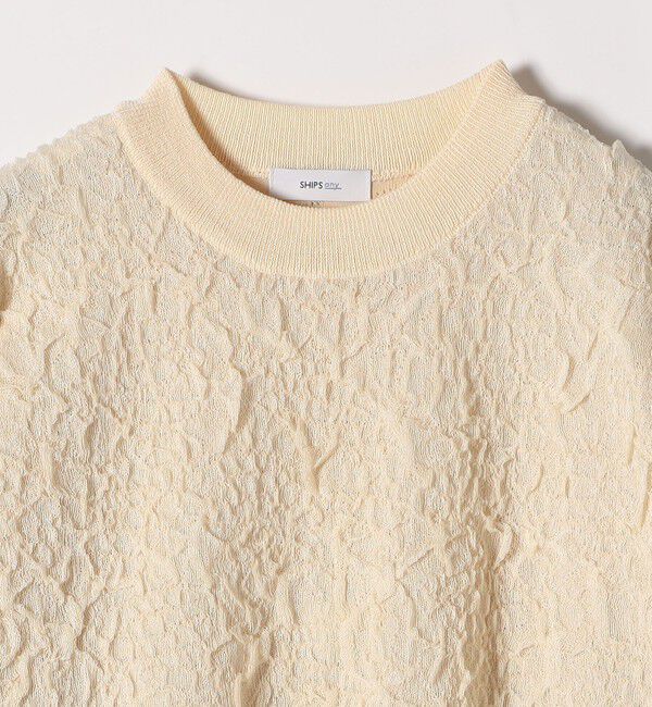 SHIPS any「SHIPS any:〈手洗い可能〉ジャカード バンピー クルーネック プルオーバー」|ニット・セーター|