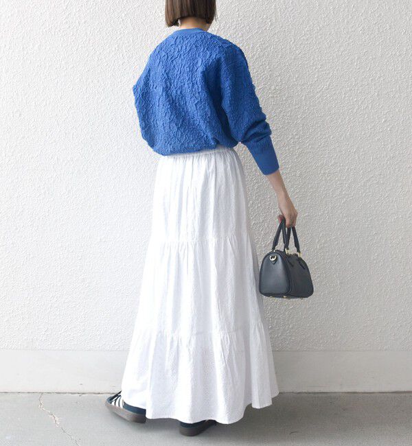 SHIPS any「SHIPS any:〈手洗い可能〉ジャカード バンピー クルーネック プルオーバー」|ニット・セーター|