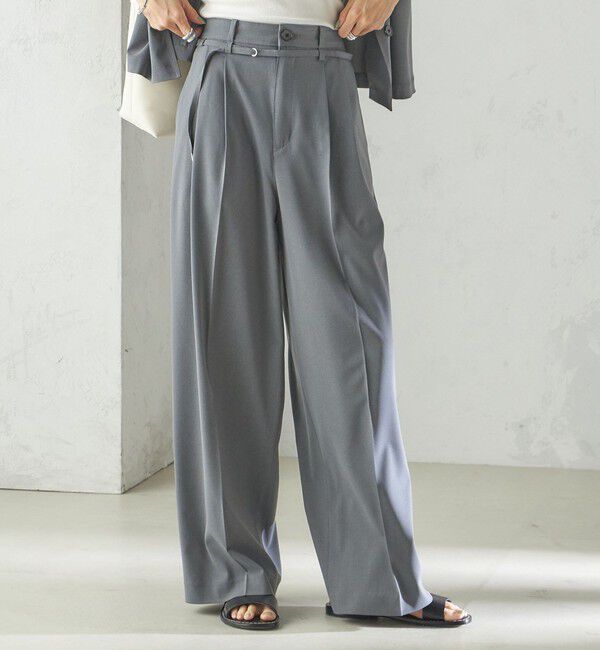 SHIPS for women「〈手洗い可能〉セミ ワイド イージー スラックス」|スラックス|