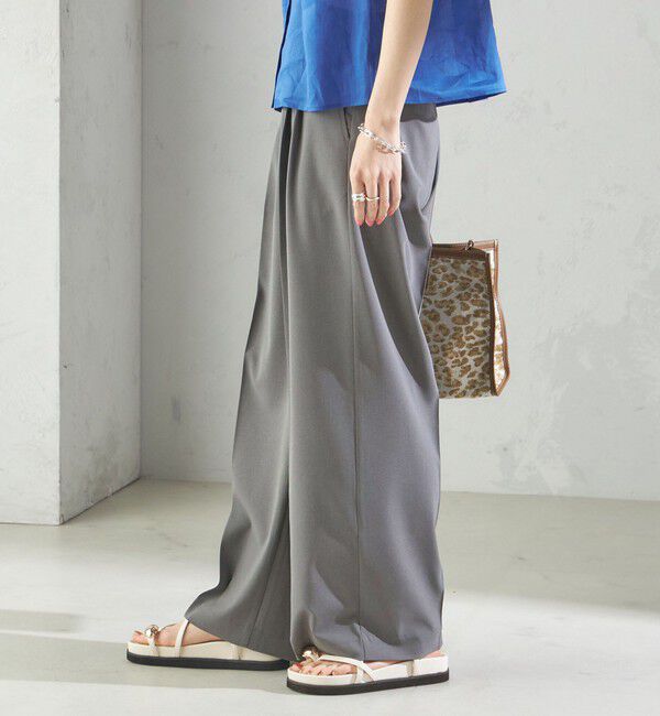 SHIPS for women「〈手洗い可能〉セミ ワイド イージー スラックス」|スラックス|