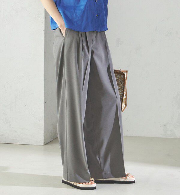 SHIPS for women「〈手洗い可能〉セミ ワイド イージー スラックス」|スラックス|