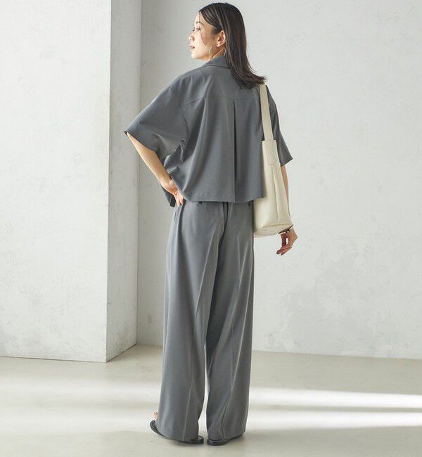 SHIPS for women「〈手洗い可能〉セミ ワイド イージー スラックス」|スラックス|