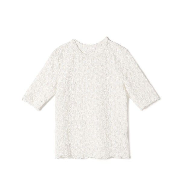 SHIPS for women「〈手洗い可能〉ラッセル レース クルーネック 5分袖 カットソー」|Tシャツ・カットソー|