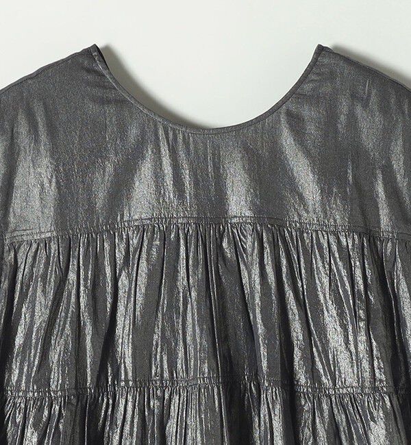 SHIPS any「SHIPS any:〈手洗い可能〉箔 ティアード レースアップ フレンチスリーブ ブラウス」|シャツ・ブラウス|