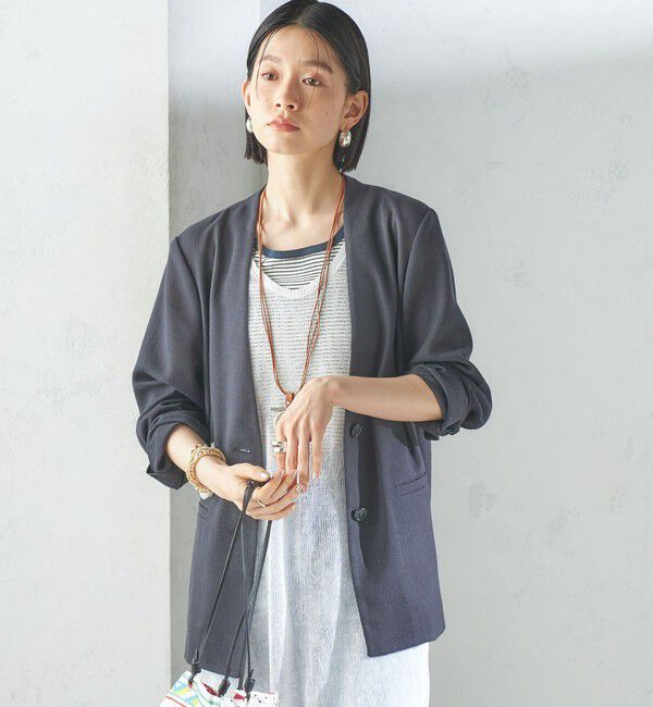 SHIPS for women「〈手洗い可能〉前後 2WAY イタリアン シアー リネン ワンピース」|ワンピース|