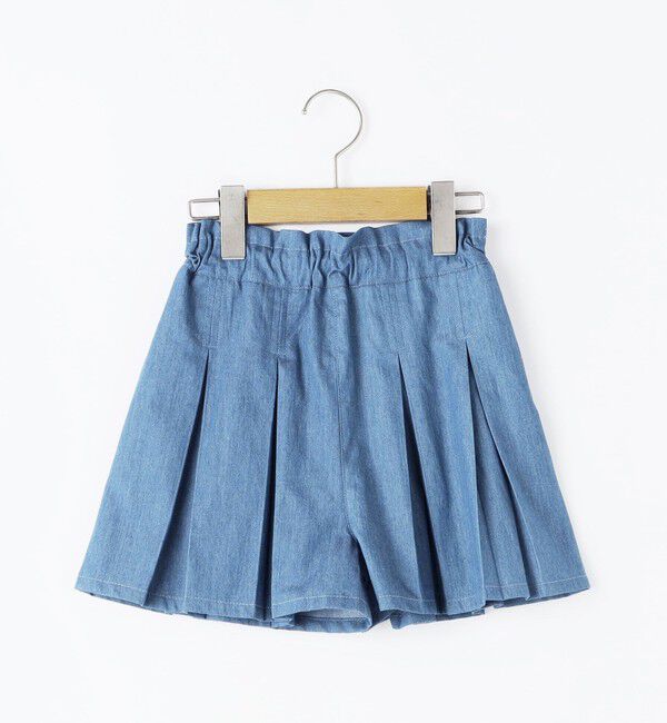 SHIPS KIDS「SHIPS KIDS:100～130cm / デニム プリーツ キュロット」|キュロット|