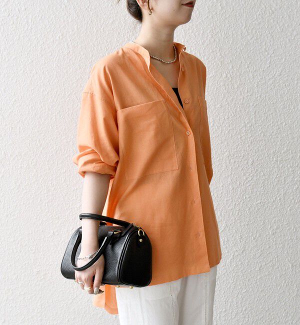 SHIPS any「SHIPS any:〈洗濯機可能〉リネン ミックス スタンドカラー ポケット シャツ 25SS 2」|シャツ・ブラウス|