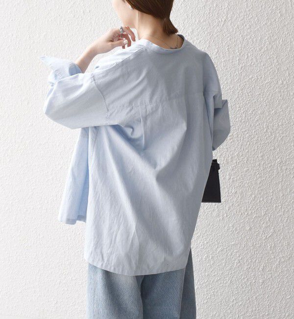 SHIPS any「SHIPS any:〈洗濯機可能〉リネン ミックス スタンドカラー ポケット シャツ 25SS 2」|シャツ・ブラウス|