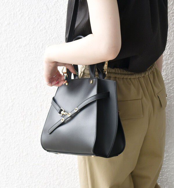 SHIPS any「SHIPS any: ベルト デザイン 2WAY スクエア バッグ」|ハンドバッグ|