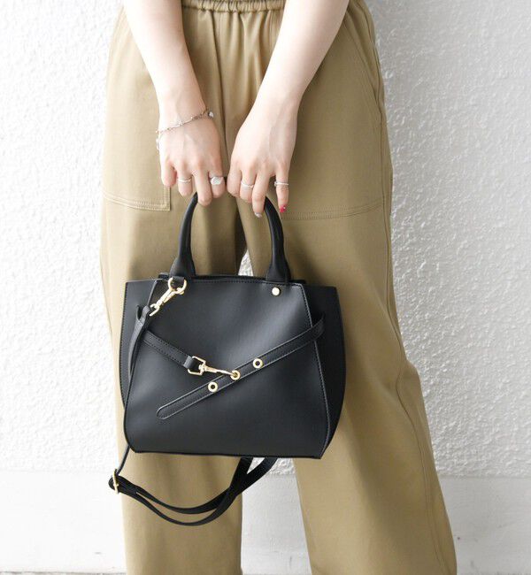 SHIPS any「SHIPS any: ベルト デザイン 2WAY スクエア バッグ」|ハンドバッグ|