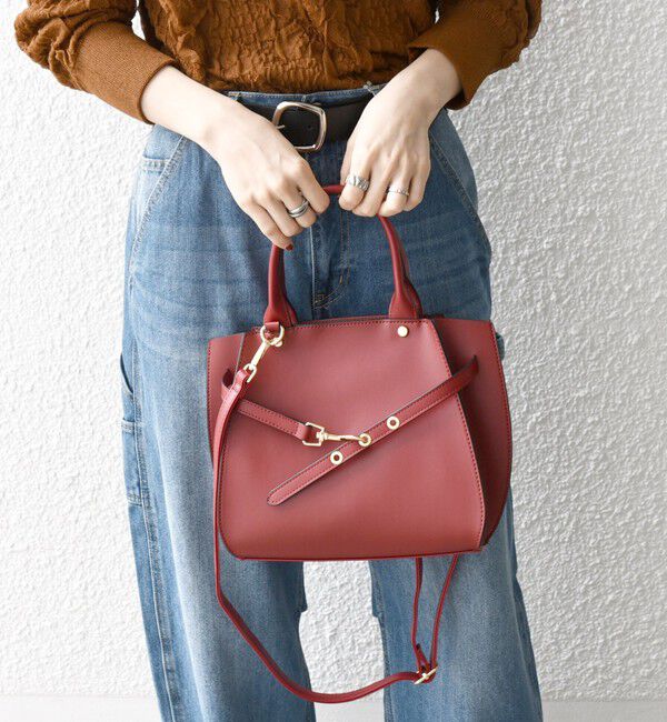 SHIPS any「SHIPS any: ベルト デザイン 2WAY スクエア バッグ」|ハンドバッグ|