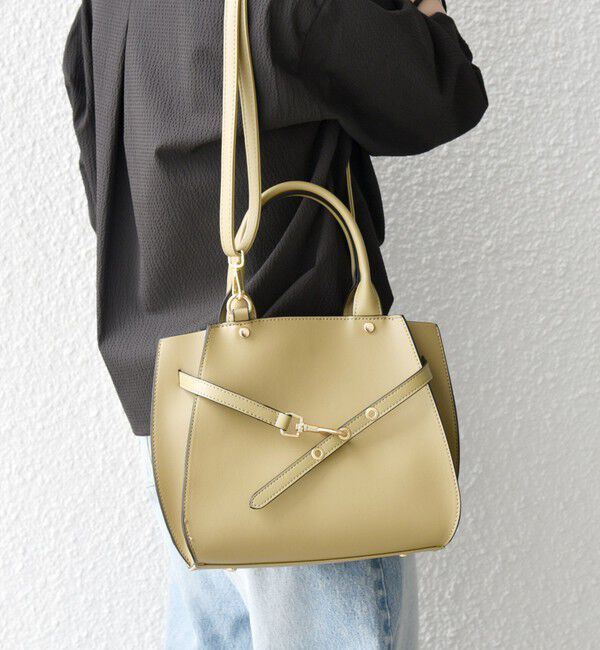 SHIPS any「SHIPS any: ベルト デザイン 2WAY スクエア バッグ」|ハンドバッグ|