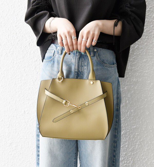 SHIPS any「SHIPS any: ベルト デザイン 2WAY スクエア バッグ」|ハンドバッグ|