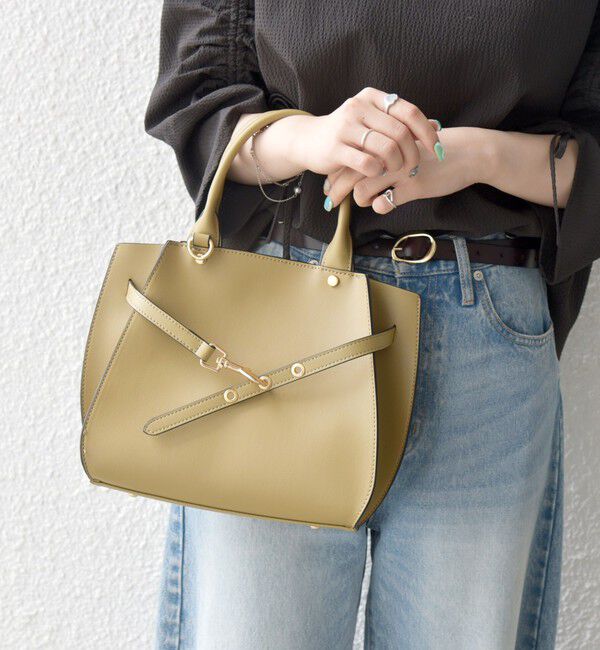 SHIPS any「SHIPS any: ベルト デザイン 2WAY スクエア バッグ」|ハンドバッグ|