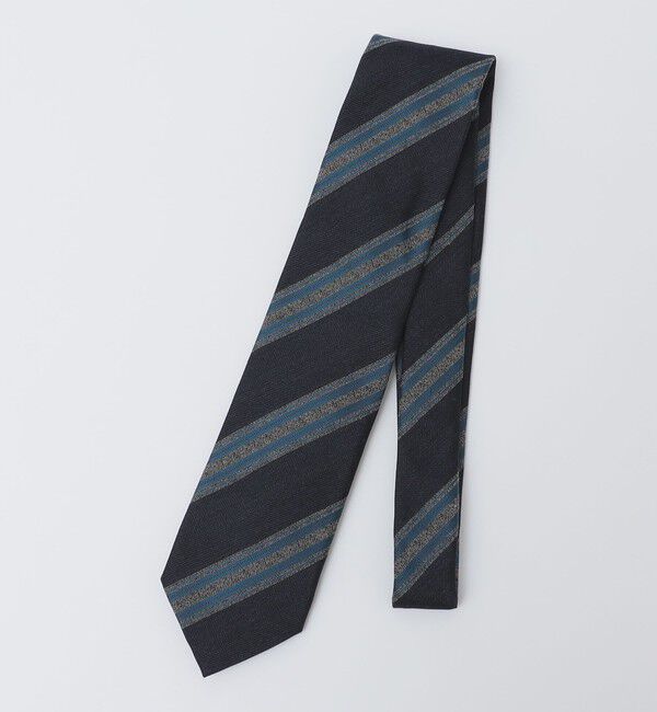 SHIPS「SHIPS: ヴィンテージ アーカイブ シルク ヘリン メランジ ストライプ ネクタイ」|ネクタイ・蝶ネクタイ|ネイビー