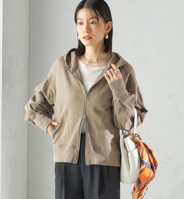 SHIPS for women「ミニ 裏毛 ジップ アップ フーディ」|パーカー|