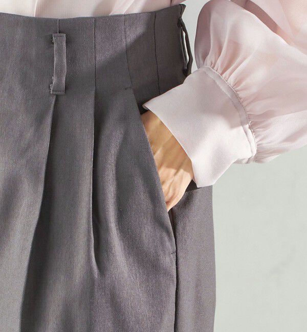 SHIPS for women「〈UVカット / 吸水速乾 / 手洗い可能〉綿麻混 オックス 2タック ストレート パンツ」|その他|