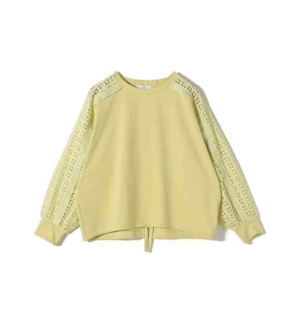 SHIPS for women「《一部追加予約》【WEB限定】〈手洗い可能〉レース コンビ カットソー」|Tシャツ・カットソー|