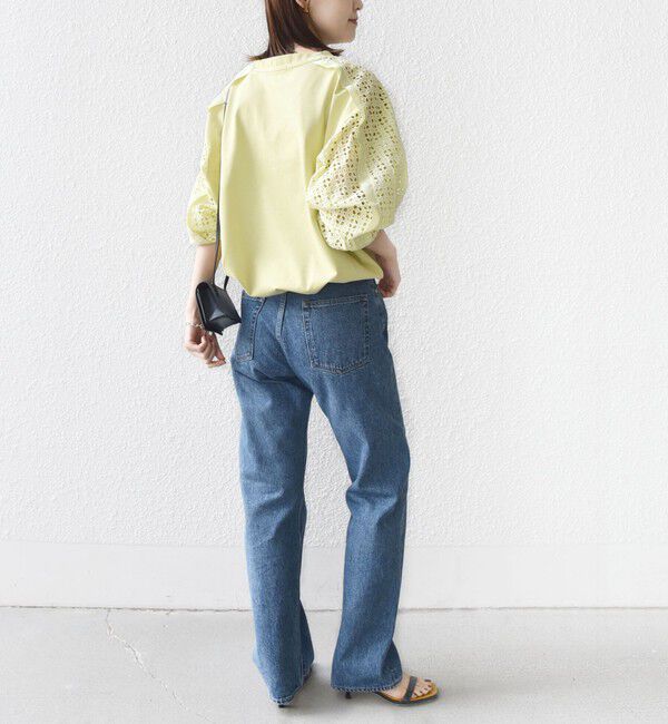 SHIPS for women「《一部追加予約》【WEB限定】〈手洗い可能〉レース コンビ カットソー」|Tシャツ・カットソー|