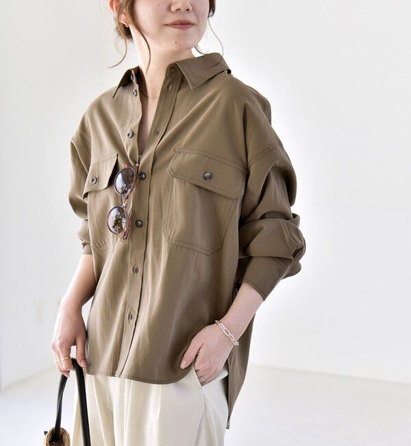 quaranciel「quaranciel:〈洗濯機可能〉フィブリル レギュラーカラー シャツ」|シャツ・ブラウス|