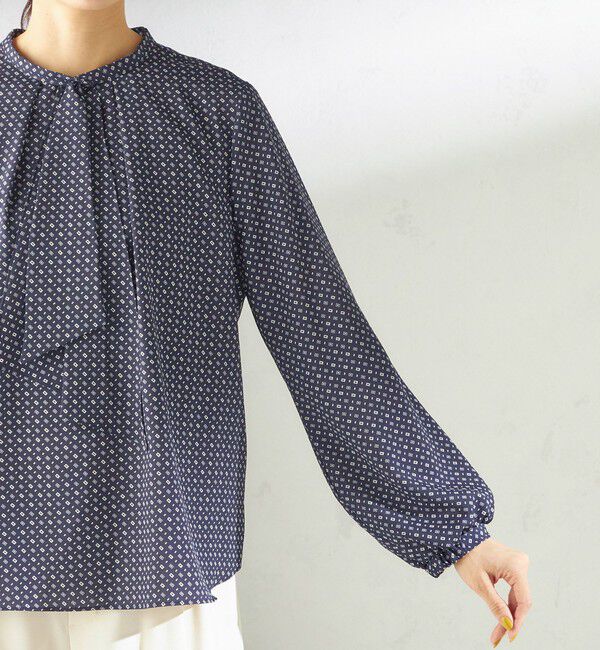 SHIPS for women「〈手洗い可能〉プリント タイ 長袖 ブラウス」|シャツ・ブラウス|