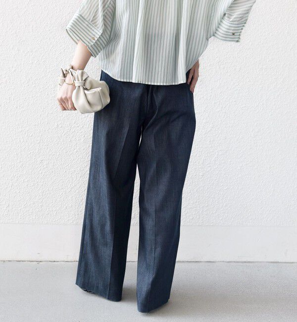 SHIPS for women「〈手洗い可能〉ヴィンテージ ライク デニム タック パンツ」|その他|