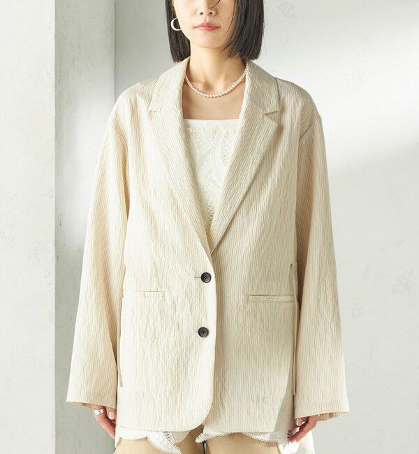 SHIPS for women「〈手洗い可能〉ピン ストライプ シャツライク ジャケット」|テーラードジャケット|