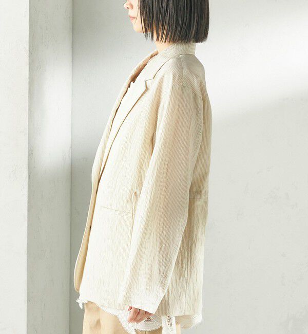 SHIPS for women「〈手洗い可能〉ピン ストライプ シャツライク ジャケット」|テーラードジャケット|