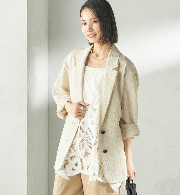 SHIPS for women「〈手洗い可能〉ピン ストライプ シャツライク ジャケット」|テーラードジャケット|