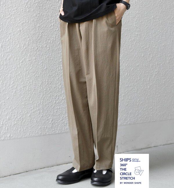 SHIPS any「SHIPS any: 360&deg; THE CIRCLE STRETCH リネン混  イージーパンツ◆」|その他|カーキ