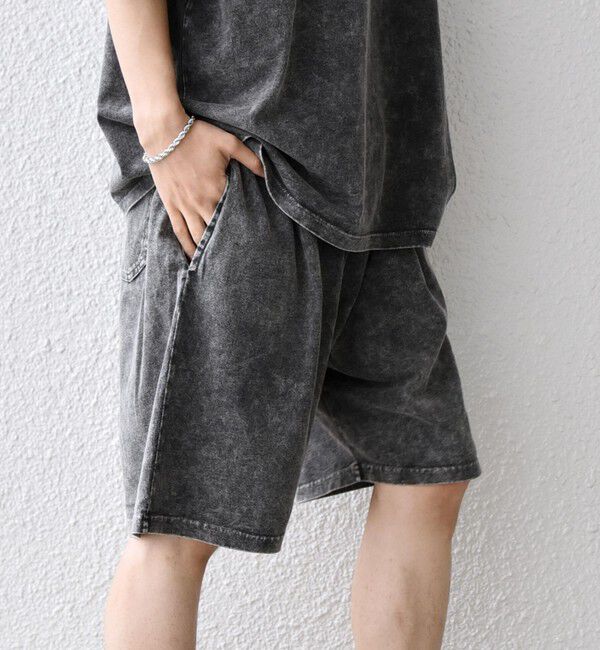 SHIPS any「【SHIPS any別注】ONEITA: ケミカルウォッシュ イージー ショーツ(セットアップ対応)◆」|その他|ブラック